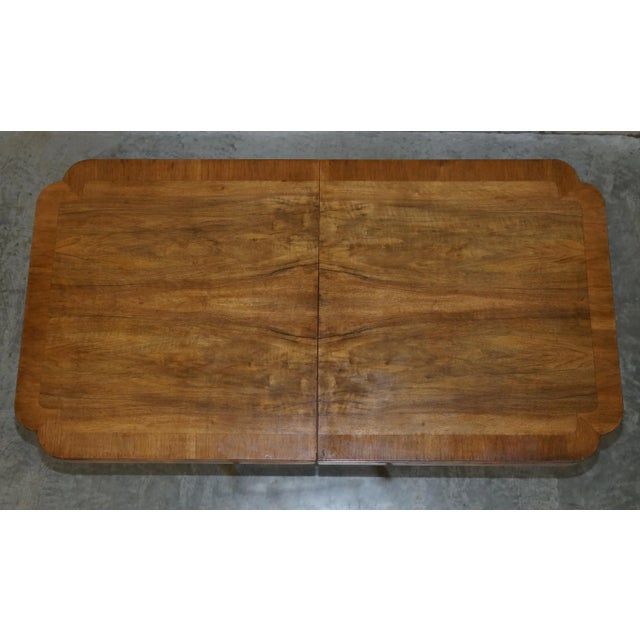Antique Art Deco Quarter Cut Walnut Extending Dining Table, 1920s For Sale - Image 16 of 18