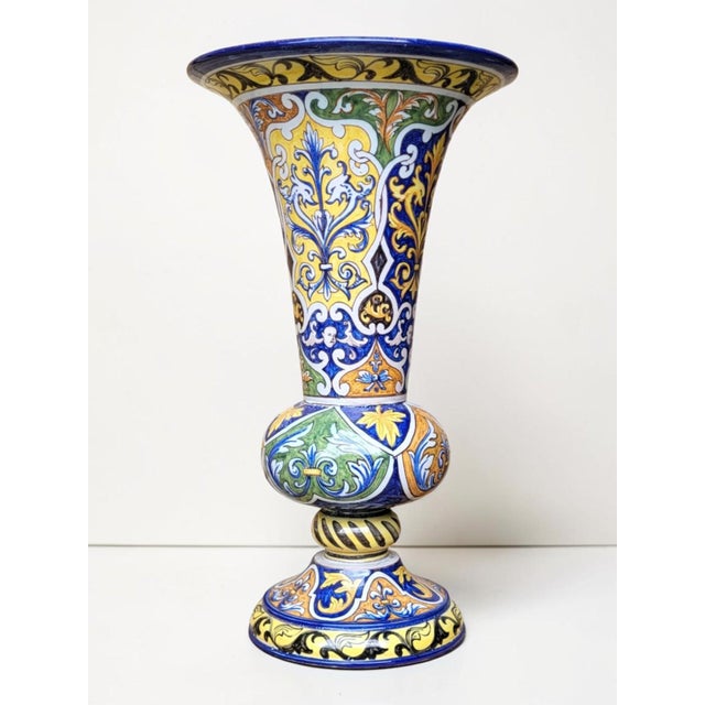 20th Century Funnel-Shaped Earthenware Vase from Nevers, 1890s For Sale - Image 10 of 10