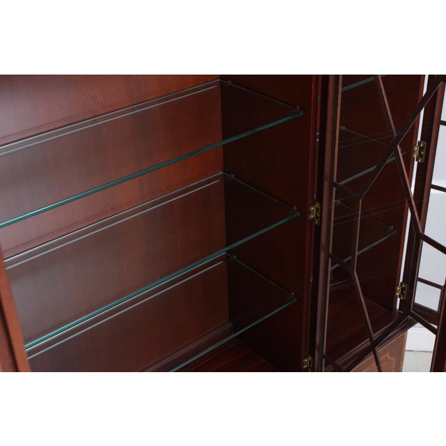 Brown Councill Craftsmen Flame Mahogany 4 Door Breakfront Bookcase For Sale - Image 8 of 16