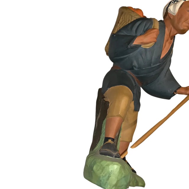 Vintage Japanese Porcelain Man Carrying Baskets of Orange. For Sale In Washington DC - Image 6 of 7