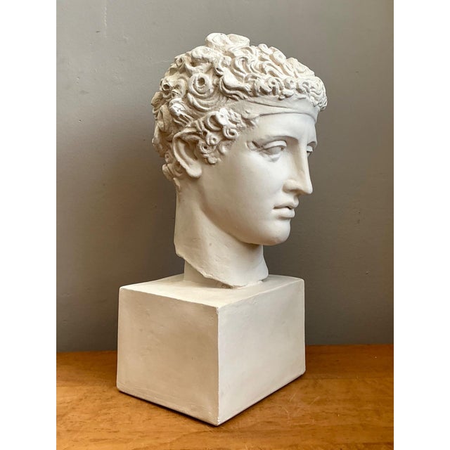 Off-white Vintage Plaster Classical Bust of Roman Warrior For Sale - Image 8 of 18