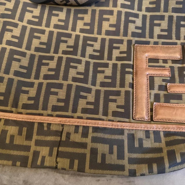 A Iconic 1980s Zucca Monogram Canvas Messenger Bag by Fendi For Sale - Image 12 of 16