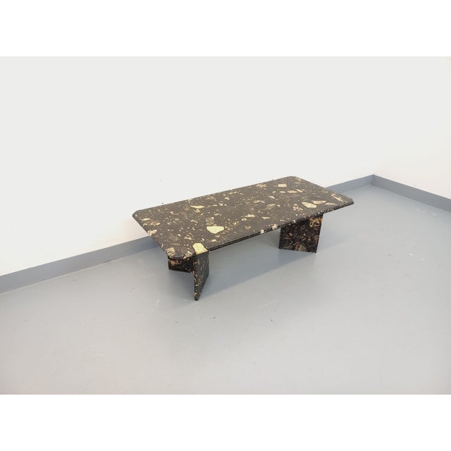Vintage Rectangular Coffee Table in Black Marble and Smoked Glass, 1960s For Sale - Image 12 of 18