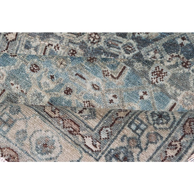 Antique Malayer Persian Long Runner in Blue's With All-Over Design 3'8 X 17'4 For Sale - Image 13 of 14