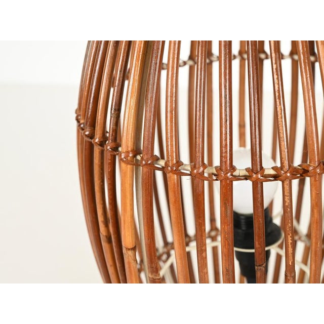 Mid-Century Table Lamp in Bamboo and Rattan attributed to Franco Albini, Italy, 1960s For Sale - Image 10 of 12
