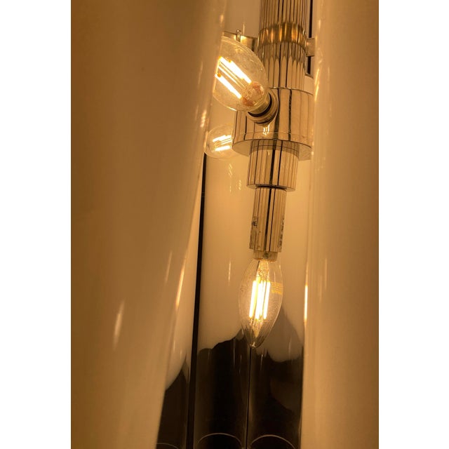 Metal Luxury 9 - Light Tiered Drum Glass Tube Chandelier For Sale - Image 7 of 9