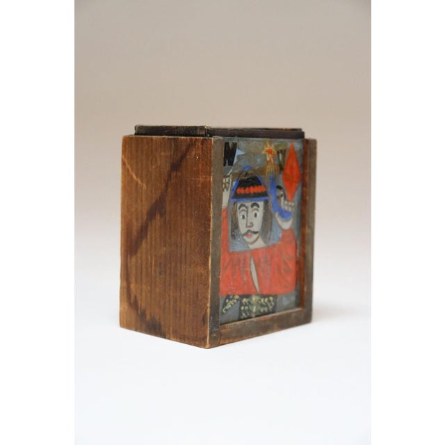 Wood Vintage Polish Folk Art Hand-Painted Wooden Playing Card Holder by Irena Makowey For Sale - Image 7 of 12