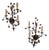 Italian Wall Lamps in Burnished Metal and Glass, Set of 2 For Sale