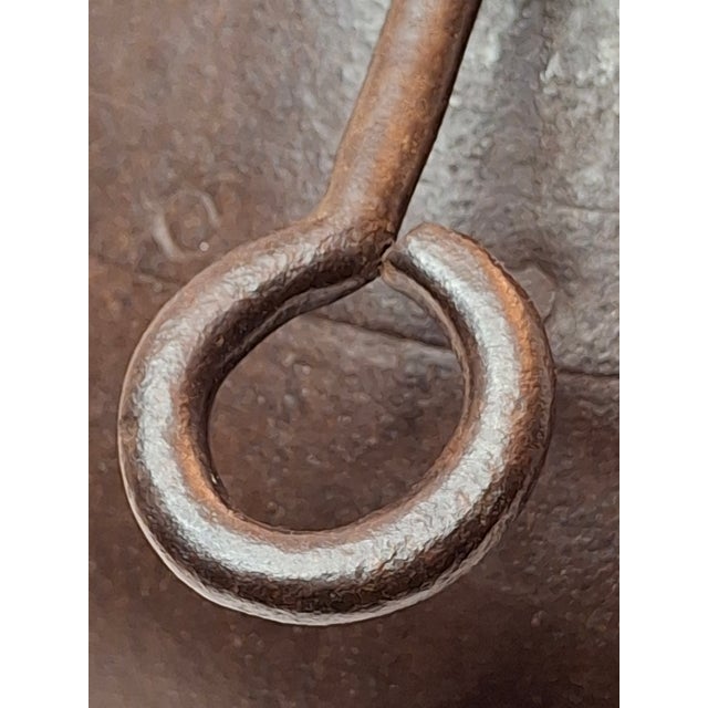 Antique 19th C Hand Forged Wrought Iron Well Bucket Riveted Strap Cauldron For Sale - Image 16 of 17