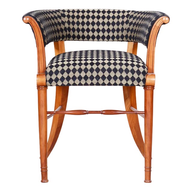 Biedermeier Armchair in Cherrywood and Ebony, Vienna, Austria, 1820s For Sale