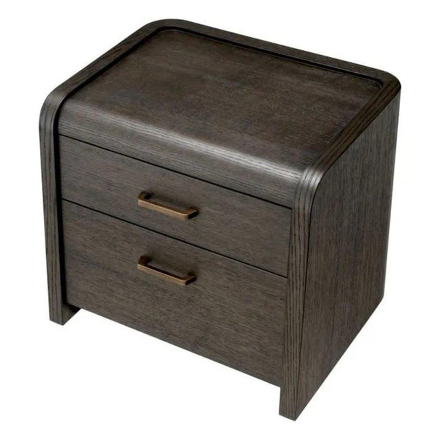 2000 - 2009 Mocha Oak Veneer Nightstands, Set of 2 For Sale - Image 5 of 9