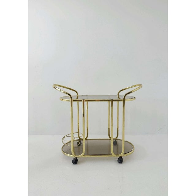 Vintage Brass and Glass Trolley, 1960s For Sale - Image 6 of 6
