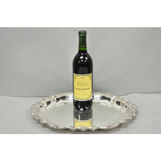 Vintage International Silver Co "Countess" Silver Plated Small Bar Tray Serving Platter. Circa Mid 20th Century....