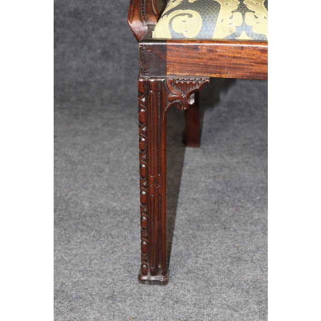 Set of 8 Fantastic Chinese Chippendale Style Carved Mahogany Dining Chairs For Sale - Image 13 of 14
