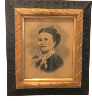19th Century Victorian Portrait of a Serene Woman, Framed