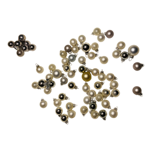 Christmas Ornament Collection Small Shiny & Matte Round Balls in Silver & Platinum