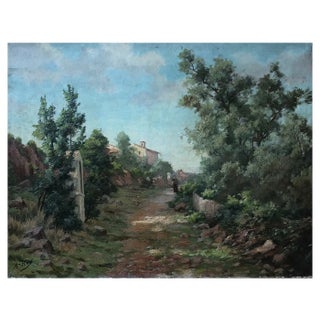 A Roy, Rue d'un Village Rural en été, Oil on Canvas For Sale