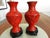 Paint Pair of Mid-Century Chinese Red Cinnabar Vases - Red Lacquer Over Brass For Sale - Image 7 of 9