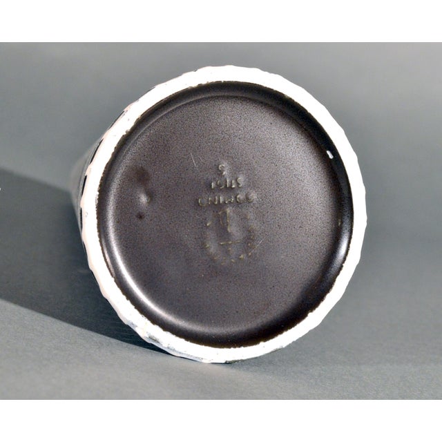 Mid-Century Modern Stig Lindberg Stoneware Conical Vase, Domino Series, Black/White For Sale - Image 3 of 4