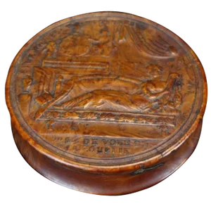 19th Century Empire French Pressed Wood Snuff Box