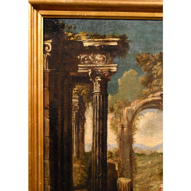 Follower of Niccolò Codazzi, Capricci Landscapes, 1700, Oil on Canvases, Framed, Set of 2 For Sale - Image 16 of 18