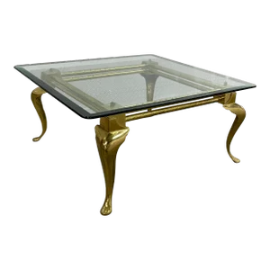 Brass & Glass Modern Labarge Square Coffee Table