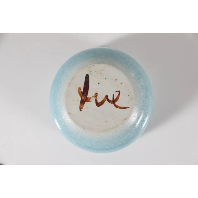 Blue Large Danish Ceramic Bowl by Tue Poulsen, 1980s For Sale - Image 8 of 10