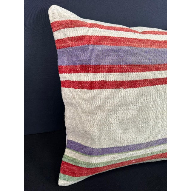 Turkish Hemp Pillow Cushion Natural Beige Red Cushion Cover 20"x20" #18153 Enhance your home decor with our Kilim Pillow...