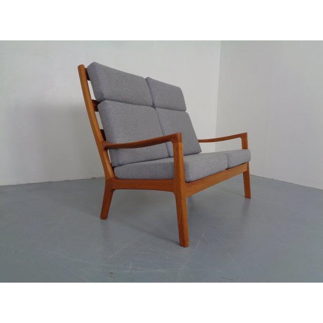 Mid-Century Modern Danish Senator High-Back Teak 2-Seater Sofa by Ole Wanscher for Poul Jeppesen, 1960s For Sale - Image 3 of 18