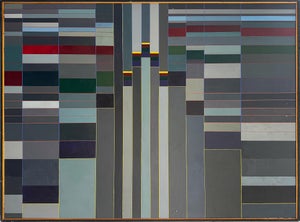 Mid-Century Modern Hard Edge Modernist Color Block Painting