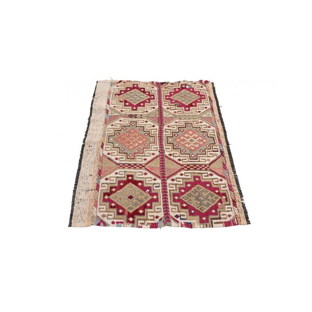 Mid-Century Modern Vintage Decorative Small Kilim Rug - 3`2″ X 4`4″ For Sale - Image 3 of 6