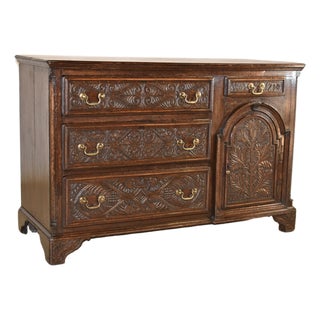 18th Century Carved Oak Dresser Base, Circa 1720 For Sale