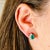 2010s Natural Emerald Diamond Stud Earrings 14k White Gold 2.77 TCW Certified For Sale - Image 5 of 6