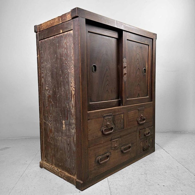 Brown Wooden Store Cabinet, Japan, 1920s For Sale - Image 8 of 18