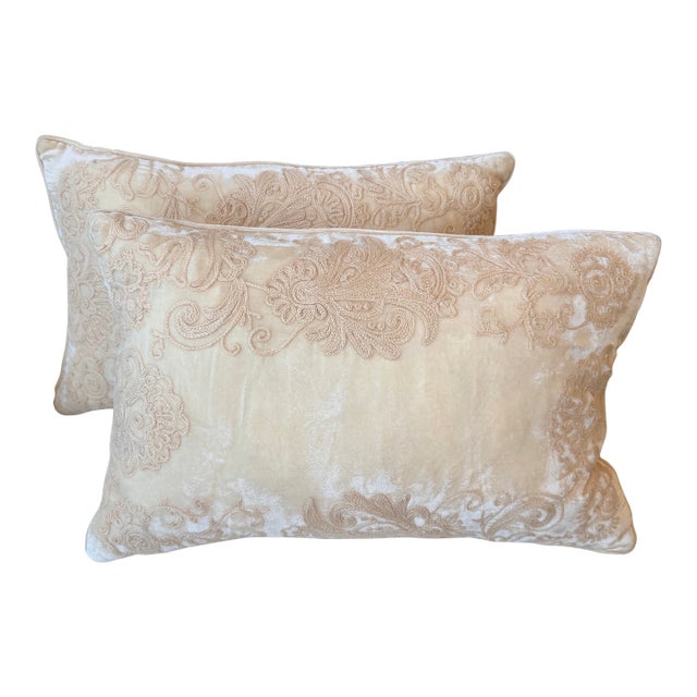 Pair of Anke Drechsel Velvet Pillows For Sale