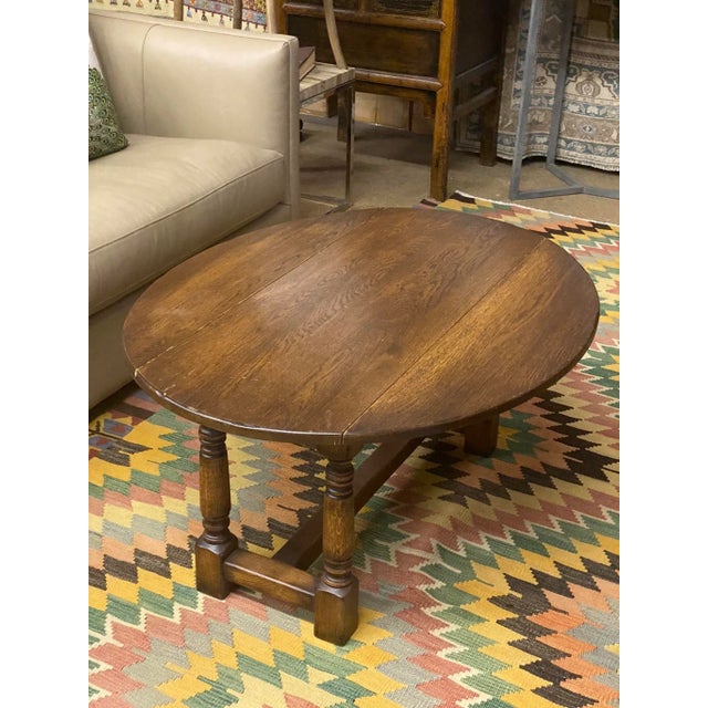 Mid 20th Century English Oak Drop Leaf Coffee Table For Sale - Image 10 of 13