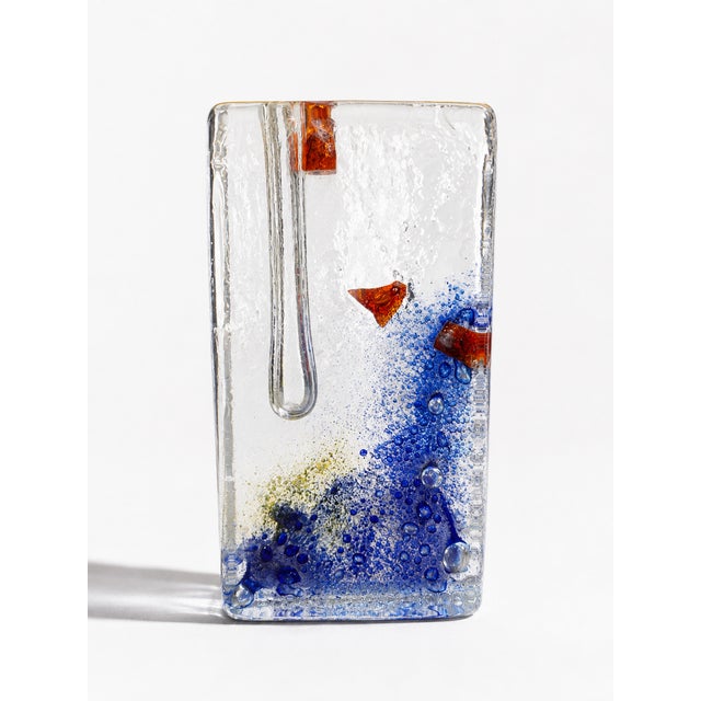 Orange Murano Acquario Sculptural Glass Solifleur Vase by Alfredo Barbini, Italy, 1960s For Sale - Image 8 of 8