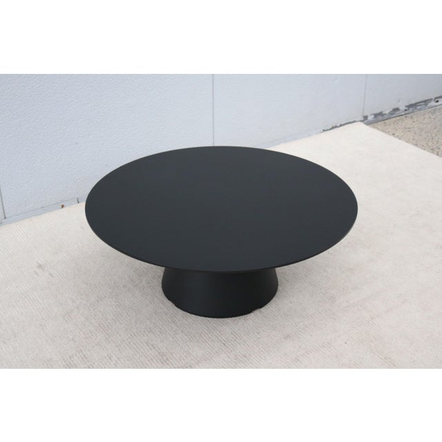 Black Minimalist Piergiorgio Cazzaniga for Andreu World Reverse Round Occasional Table For Sale - Image 8 of 15