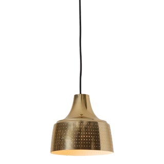 1950s Finnish Perforated Brass Pendant in the Manner of Paavo Tynell, Unmarked For Sale