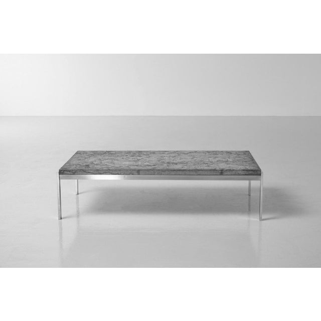 Striking coffee table model PK63a designed by Poul Kjaerholm and manufactured by Ejvind Kold Christensen, Denmark 1968. In...