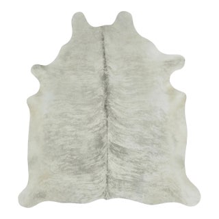 Rug & Kilim’s Contemporary Cowhide Rug With Stripes in Soft White & Gray Tones For Sale