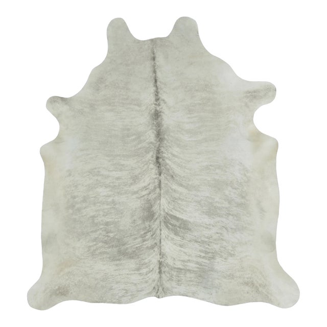 Rug & Kilim’s Contemporary Cowhide Rug With Stripes in Soft White & Gray Tones For Sale