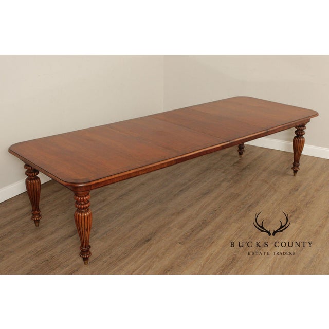 Henredon Somerton Banded Mahogany Rectangular Dining Table With Fluted Legs For Sale - Image 13 of 18