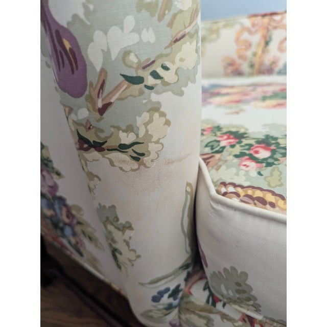 Vintage Grandmillenial Chintz English Rose Wingback Chair For Sale - Image 11 of 16
