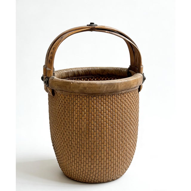 Chinese Vintage Bamboo Food Basket For Sale - Image 3 of 3