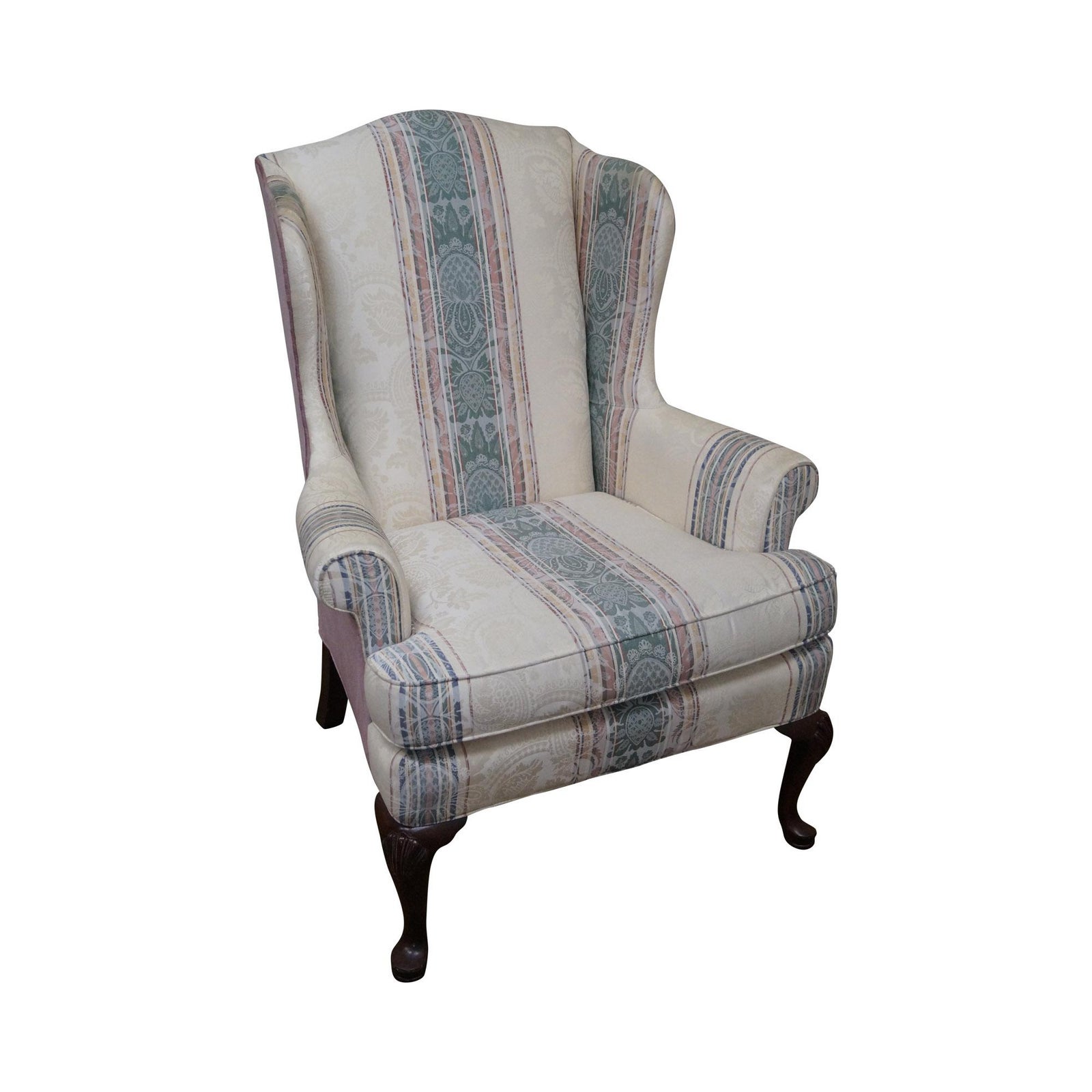 Highland House Hickory Queen Anne Wing Chair Chairish