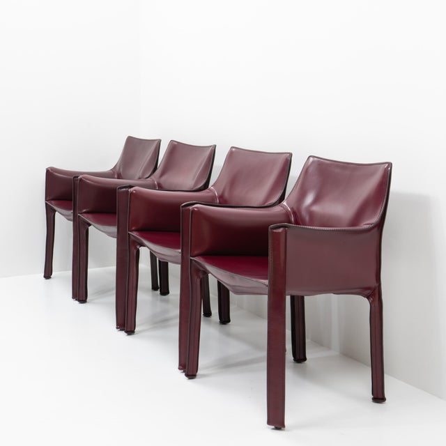 Cassina CAB 413 Armchairs by Mario Bellini for Cassina, 1990s, Set of 4 For Sale - Image 4 of 17