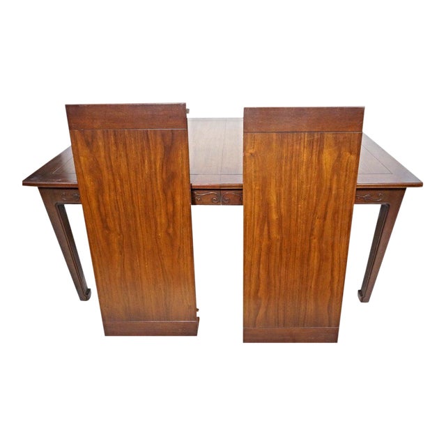 Henredon MidCentury Asian Style Carved Mahogany Dining Table Chairish