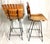 Pair Mid Century Slatted Bar Stools in the Style of Arthur Umanoff. These stools are counter height, measuring 35 inches...