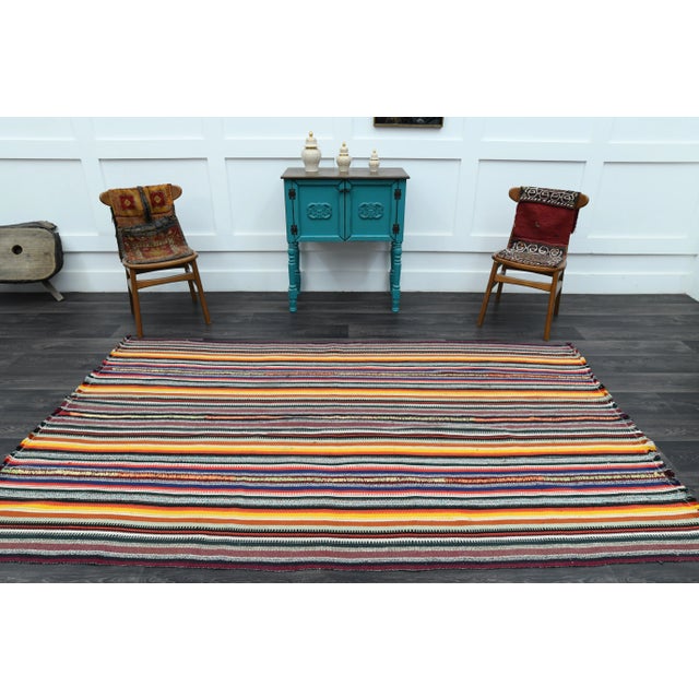 Abstract 1970s Vintage Turkish Oushak Handmade Wool Cotton Pink Area Rug For Sale - Image 3 of 11